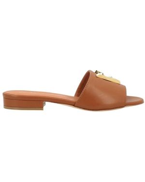 Via Roma 15 Schoenen ,Bruin ,Leer Nappa Leren Slide