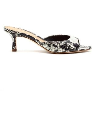 Julie Dee Heeled Mules - Grey