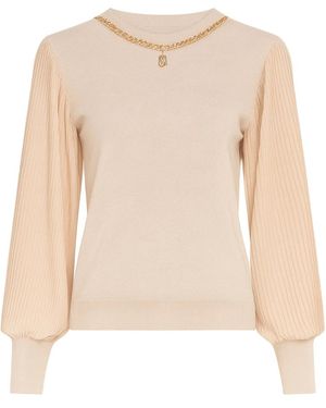 Fracomina Round-Neck Knitwear - Natural