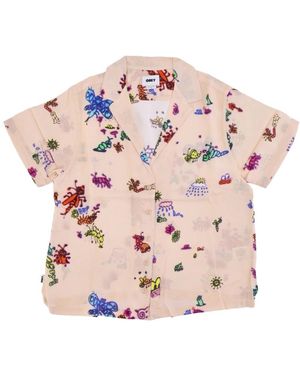 Obey Overhemden ,Veelkleurig ,Doodle Relaxte All Over Print Shirt - Roze