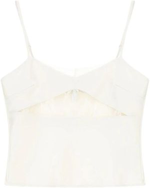 Imperial Sleeveless Tops - White