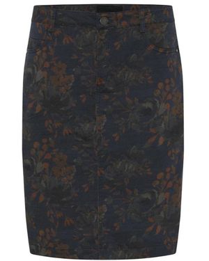 Cro Rokken ,Bruin ,Bloemenprint Jurk - Zwart
