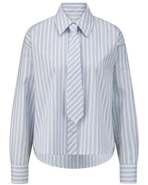 Riani Overhemden ,Blauw ,Gestreept Blouse Met Strik