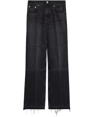 Helmut Lang Zwarte Straight Leg Jeans Ruwe Zoom