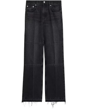 Helmut Lang Zwarte Straight Leg Jeans Ruwe Zoom