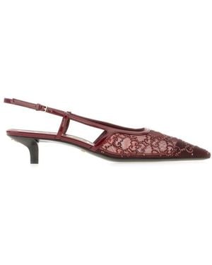 Gucci Crystal Slingback Pump - Rood