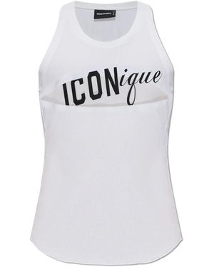 DSquared² Tops ,Wit ,Katoen Sleeveless Top