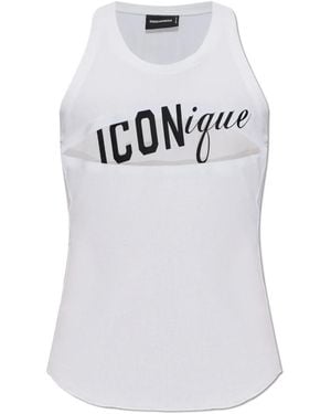 DSquared² Tops ,Wit ,Katoen Sleeveless Top