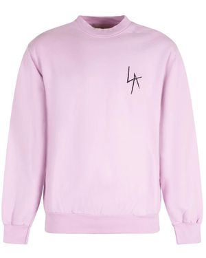 Local Authority La Slash Fleece Met Ronde Hals - Roze