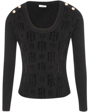 Fracomina Round-Neck Knitwear - Black