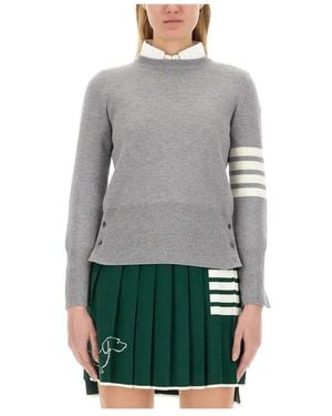 Thom Browne Round-Neck Knitwear - Gris