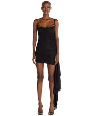 Mugler Kleedjes ,Zwart ,Mini-Jurk Met Ruches