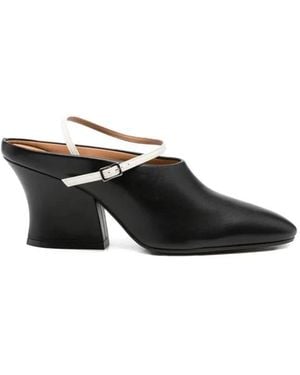 Jil Sander Sculpturale Hiel Mulesandalen - Zwart