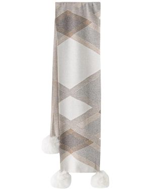 Joseph Ribkoff Accessoires ,Veelkleurig ,Polyester Sjaal Met Baldetails - Grijs