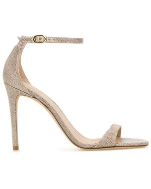 Stuart Weitzman Silberne stoff nudist ii sandalen - Mettallic
