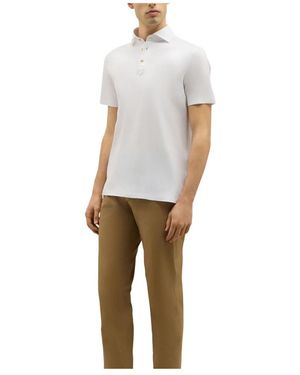 Boglioli Katoenen Jersey Polo Met Korte Mouwen - Wit