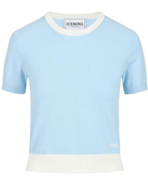 Iceberg Rundhals-T-Shirt - Blau