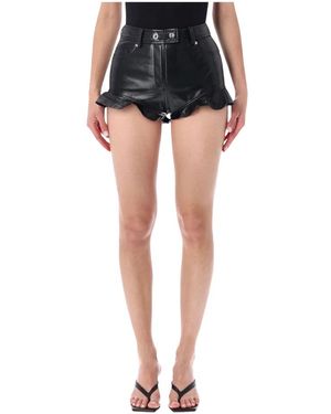 Self-Portrait Kunstleren Shorts - Blauw