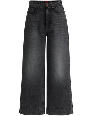 HUGO Schwarze Denim Wide Leg Jeans - Grau