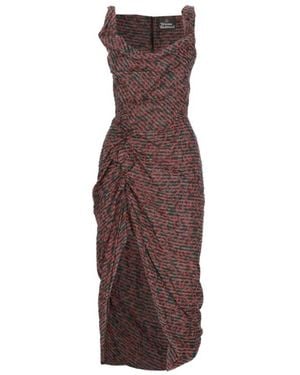 Vivienne Westwood Draped Sleeveless Cowl Neck Dress - Brown