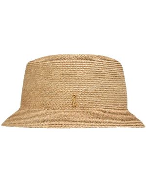 Saint Laurent Neutrals Hats - Natural