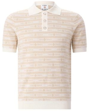 CASABLANCA Polo Shirts - Natural