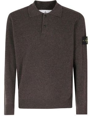 Stone Island Truien & Vesten ,Bruin ,Wol Ls Polo - Grijs