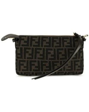 Fendi Tassen ,Bruin ,Ff Jacquard Schoudertas - Zwart