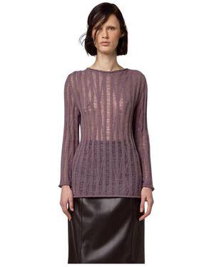 Alpha Studio Round-Neck Knitwear - Morado