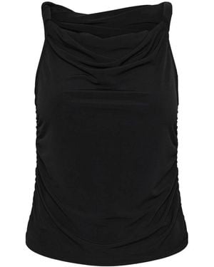 Soaked In Luxury Zwarte Off Shoulder Gedrapeerde Top