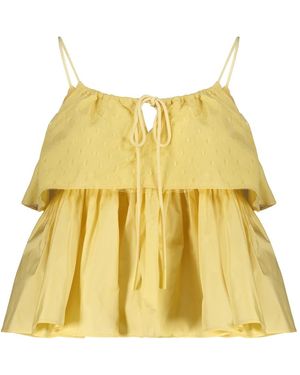RED Valentino Tops Zonder Mouwen Met Dubbele Laag - Geel