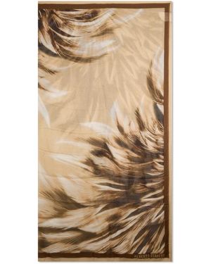 Alberta Ferretti Accessoires ,Veelkleurig ,Leer Printed Scarf - Naturel