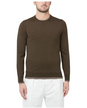 Paolo Pecora Truien & Vesten ,Bruin ,Wol Maglia Girocollo