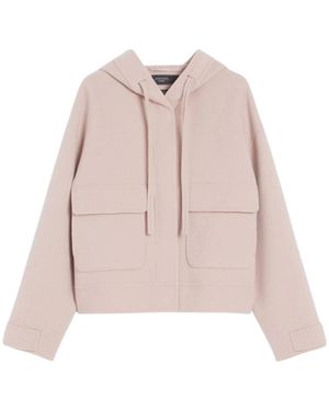 Weekend by Maxmara Wollen Jas Met Relaxte Pasvorm En Capuchon - Roze