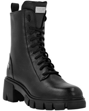 Philipp Plein Schoenen ,Zwart ,Leer Leren Lage Platte Laarzen