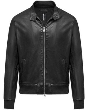 Bomboogie Jassen ,Zwart ,Leer Friz Leren Jas