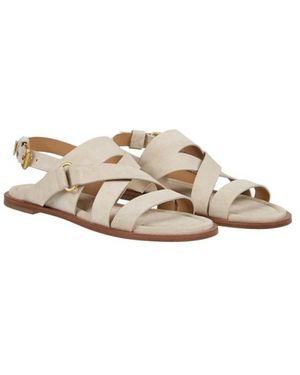 Eleventy Schoenen ,Suède Sandalo Basso A Fasce - Naturel