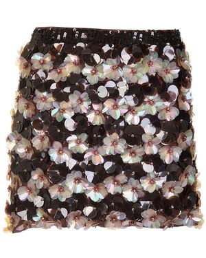 P.A.R.O.S.H. P.A.R.O..H. ,Rokken ,Bruin ,Pailletten Minigonna Paillettes - Zwart