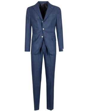 Eleventy Kostuums ,Blauw ,Wol Abito Monopetto Pant Pences