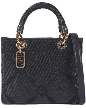 Elisabetta Franchi Borse nere con accessorio in metallo dorato - Nero