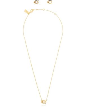 COACH Set: Oorbellen En Ketting - Metallic