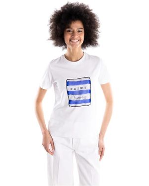 Bastille Rundhals-T-Shirt Mit Kurzen Ärmeln - Weiß