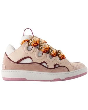Lanvin Schoenen ,Veelkleurig ,Leer Curb Sneakers - Roze