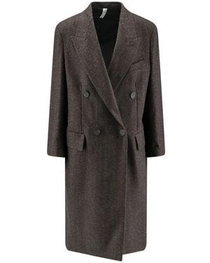 Hevò Double-Breasted Coats - Nero