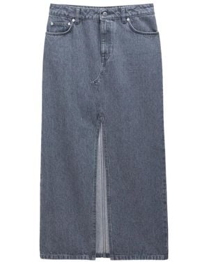 Filippa K Langer Jeansrock Mit Schlitz - Blau