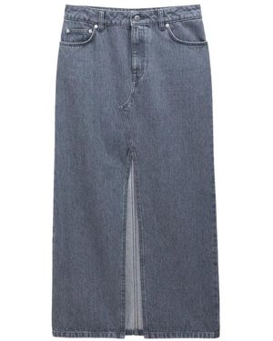 Filippa K Langer Schlitz Denim Rock - Blau