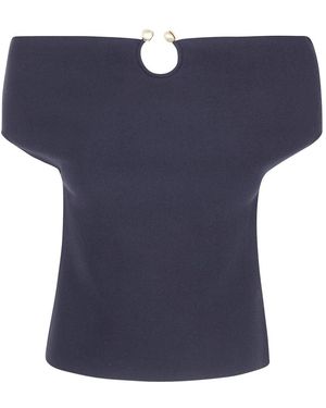 Alberta Ferretti Tops ,Zwart ,T-Shirts - Blauw