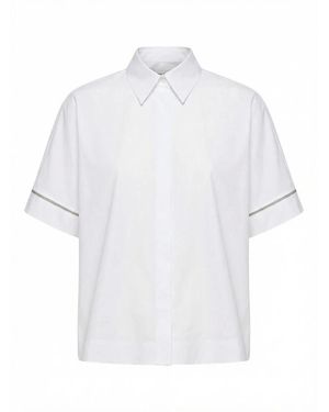 Peserico Overhemden ,Wit ,Katoen Kimono-Sleeve Poplin Shirt