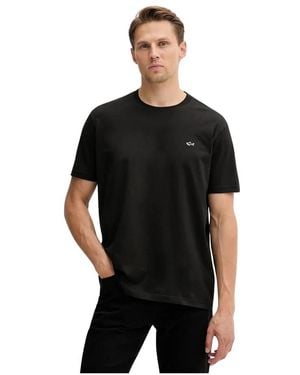 Paul & Shark Tops ,Zwart ,Katoen Katoenen Jersey T-Shirt