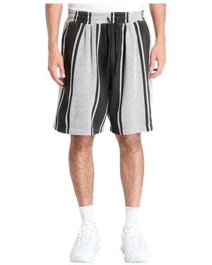 Pleasures Korte Broeken ,Veelkleurig ,Katoen Rug Wide Shorts - Zwart